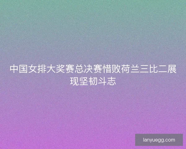 中国女排大奖赛总决赛惜败荷兰三比二展现坚韧斗志